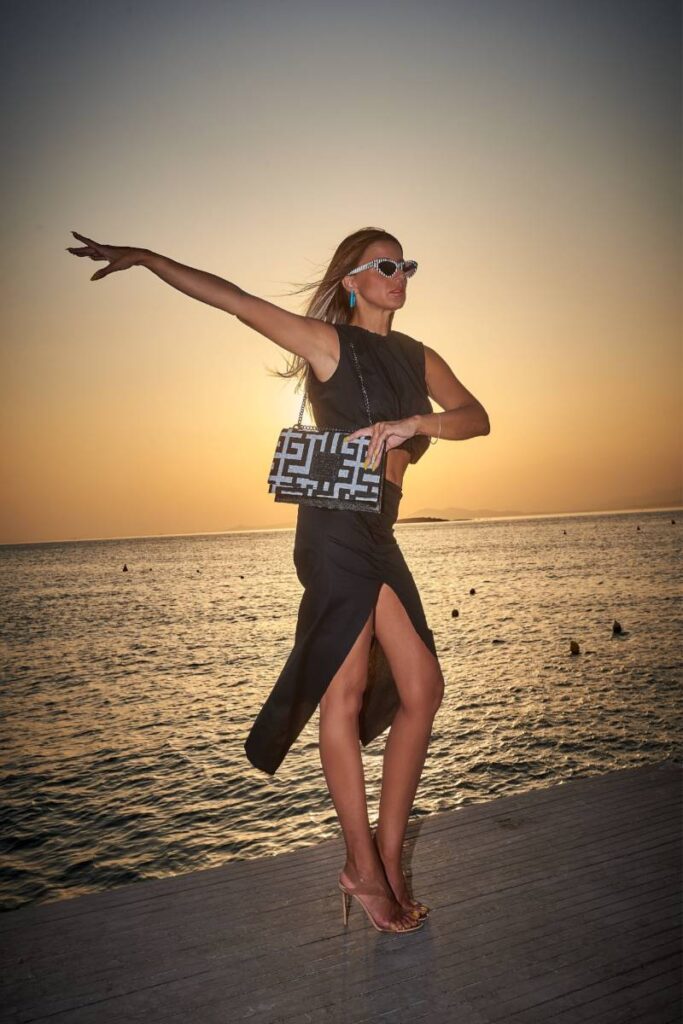 Midneto Delos Silver (Lurex) Black Bag