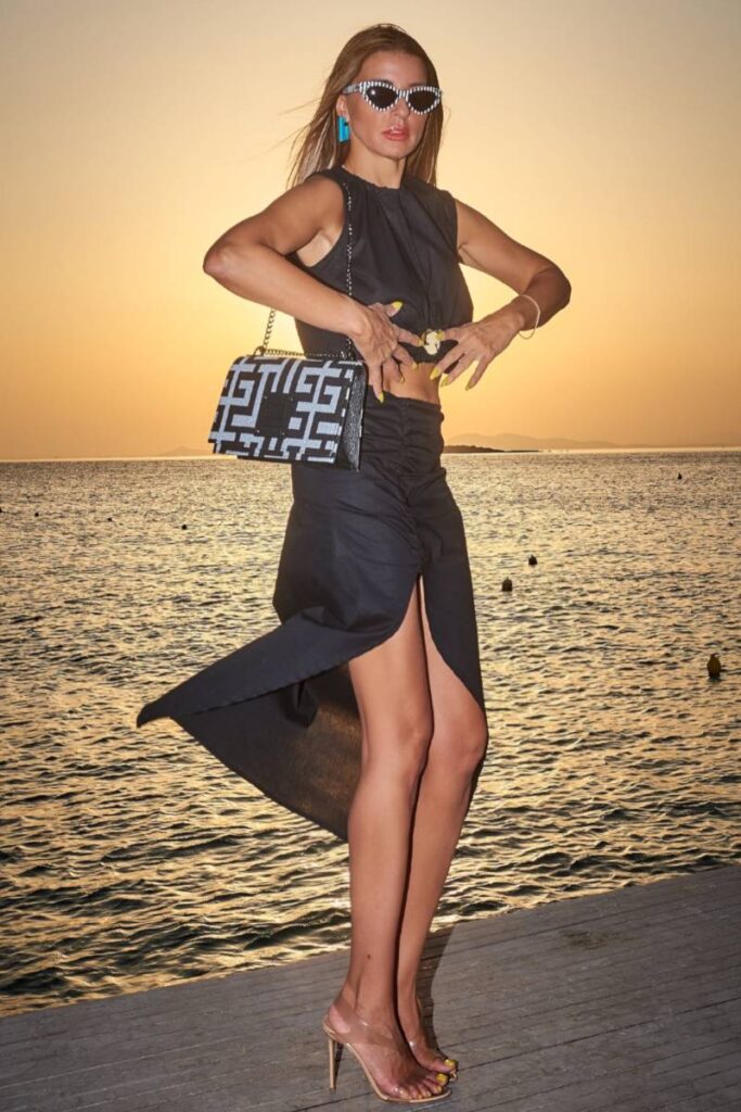 Midneto Delos Silver (Lurex) Black Bag