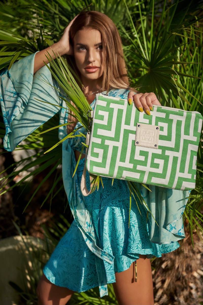 Midneto Hyacinth Beige Green Bag