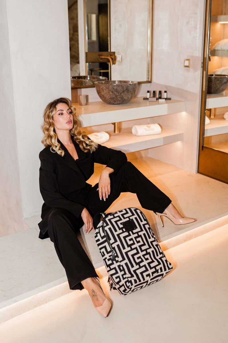 Midneto Kimon I Beige Black Labyrinth Bag - Image 3