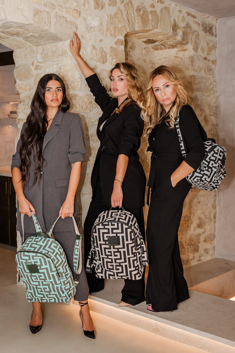 Midneto Kimon I Beige Black Labyrinth Bag - Image 14