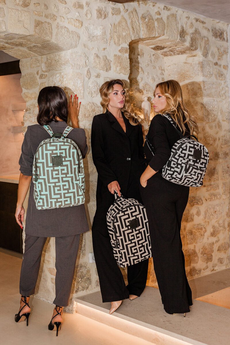 Midneto Kimon I Beige Black Labyrinth Bag - Image 12