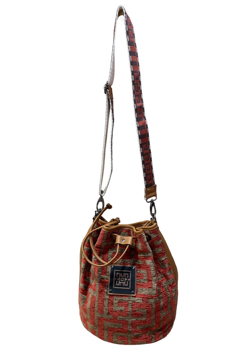 Midneto  Themis I Terracotta Brown Chenille Labyrinth Bag - Image 1