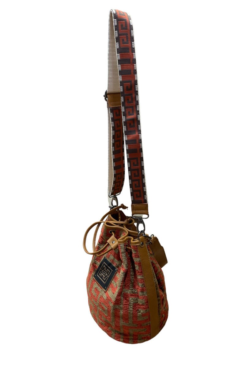 Midneto  Themis I Terracotta Brown Chenille Labyrinth Bag - Image 2