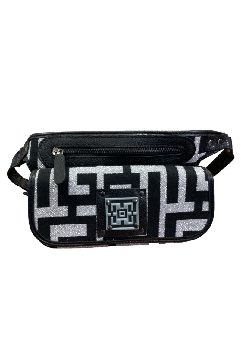 Midneto Faidra Black Silver (Lurex) Labyrinth Bag - Image 2