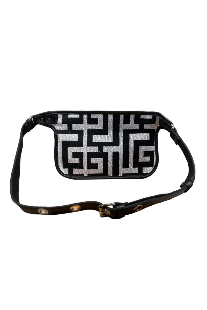 Midneto Faidra Black Silver (Lurex) Labyrinth Bag - Image 4
