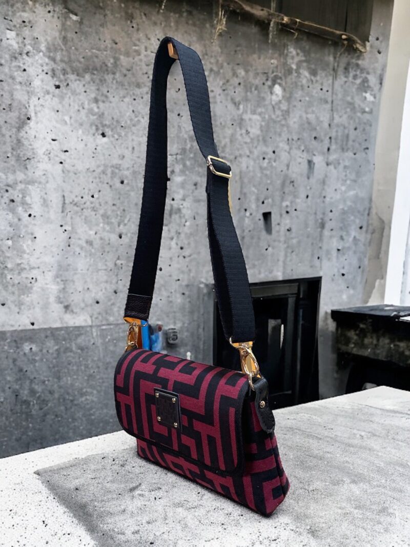 Midneto Aphrodite I Dark Red Black Labyrinth Bag - Image 4