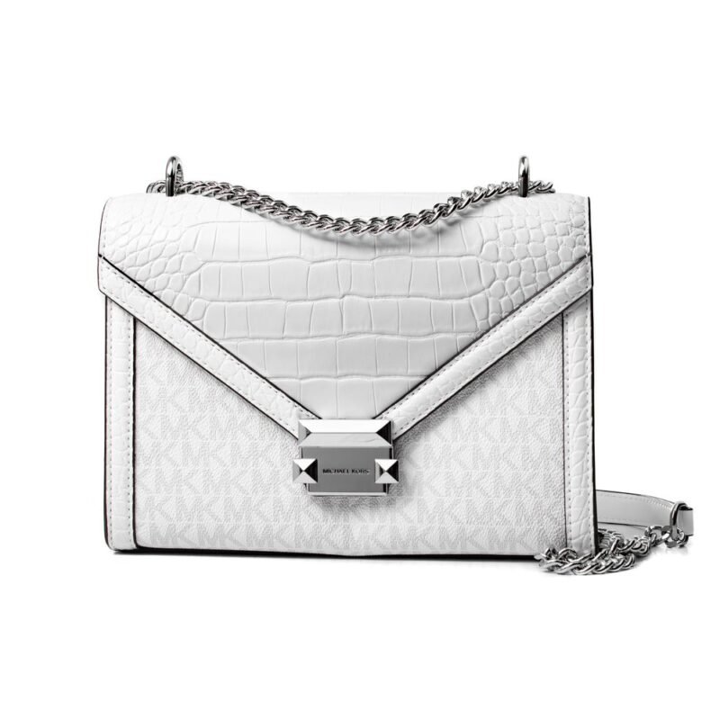 Michael Kors White Canvas Crossbody Bag