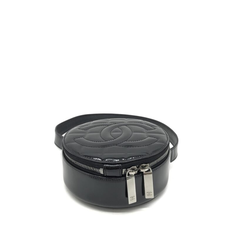 Chanel Black Patent Quilted CC Circle Mini Bag - Image 4