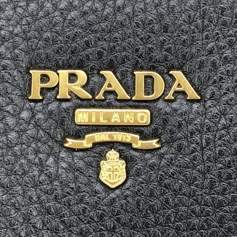 Prada Galleria Vitello Daino Black Leather Top Handle Bag - Image 6