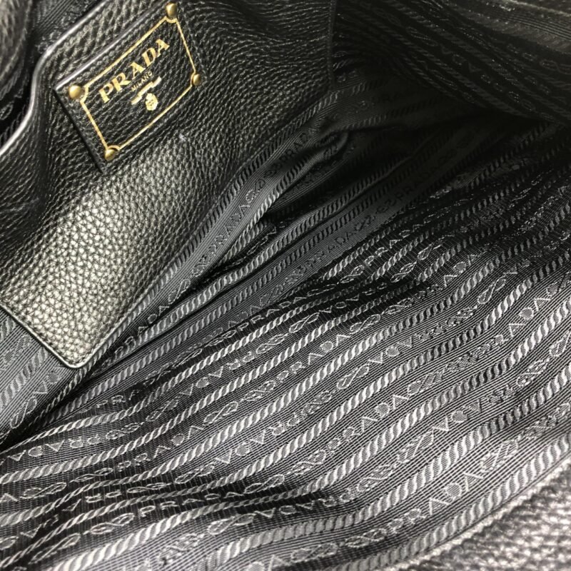 Prada Galleria Vitello Daino Black Leather Top Handle Bag - Image 8