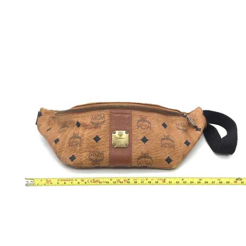 MCM Leather Waist Bag With Logo Pattern