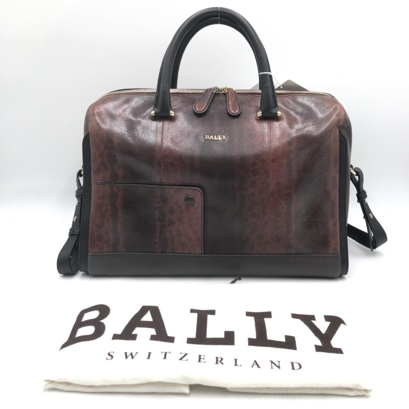 Bally Python Pattern 2WAY Boston Bag - Image 2
