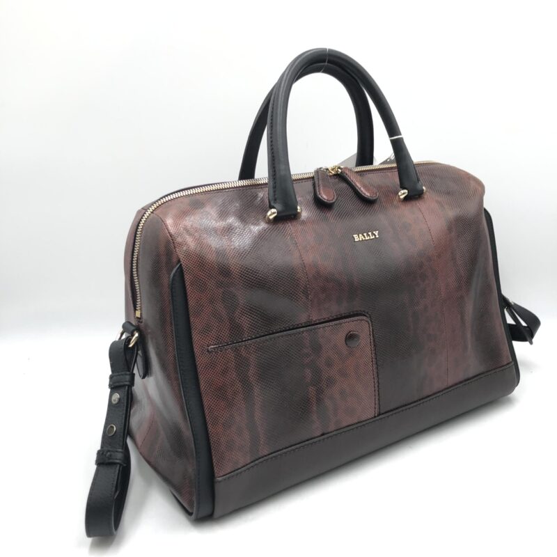 Bally Python Pattern 2WAY Boston Bag - Image 5