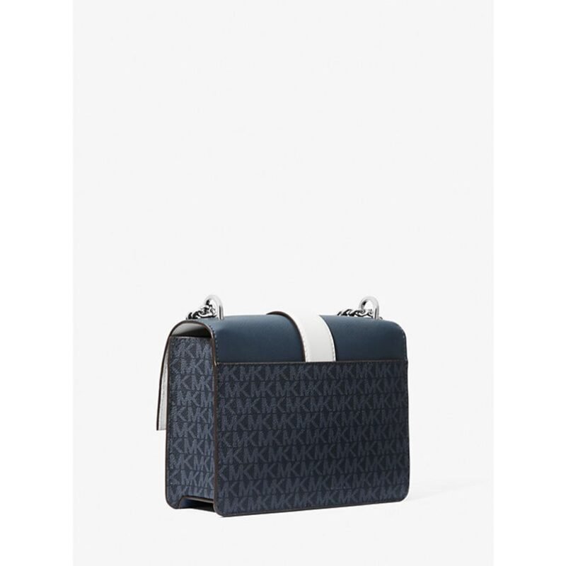 Michael Kors Blue Canvas Crossbody Bag - Image 2