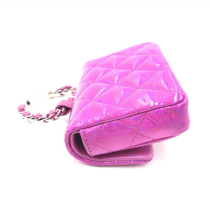 Chanel Iridescent Pink Quilted Leather Pouch - Image 1