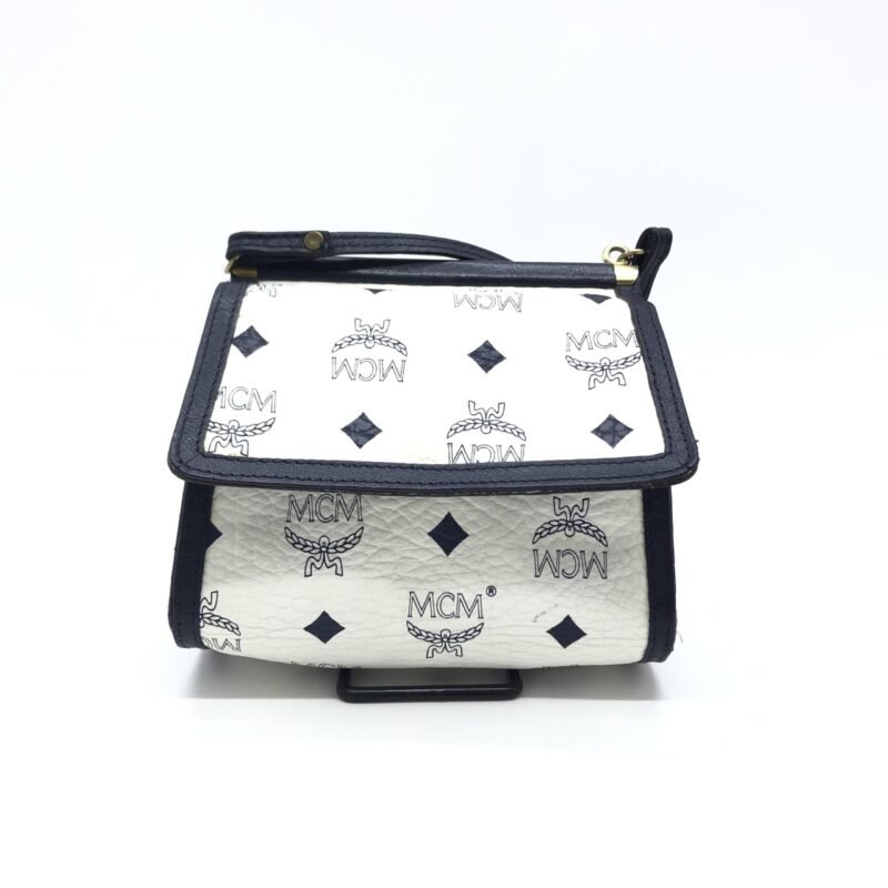 MCM Mini Crossbody Bag White Visetos - Image 2