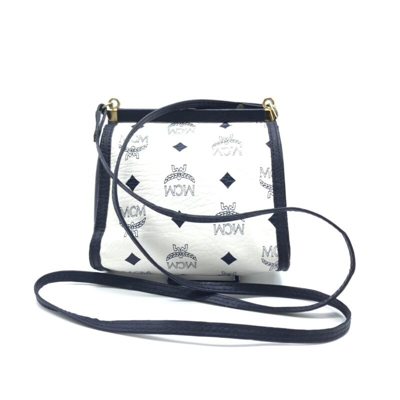 MCM Mini Crossbody Bag White Visetos - Image 3
