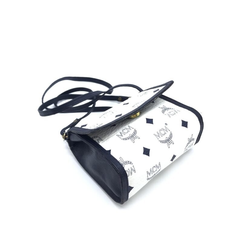 MCM Mini Crossbody Bag White Visetos - Image 4