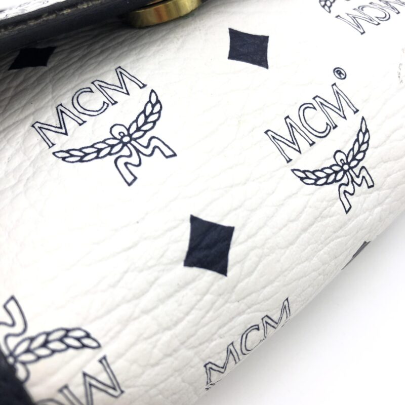 MCM Mini Crossbody Bag White Visetos - Image 7
