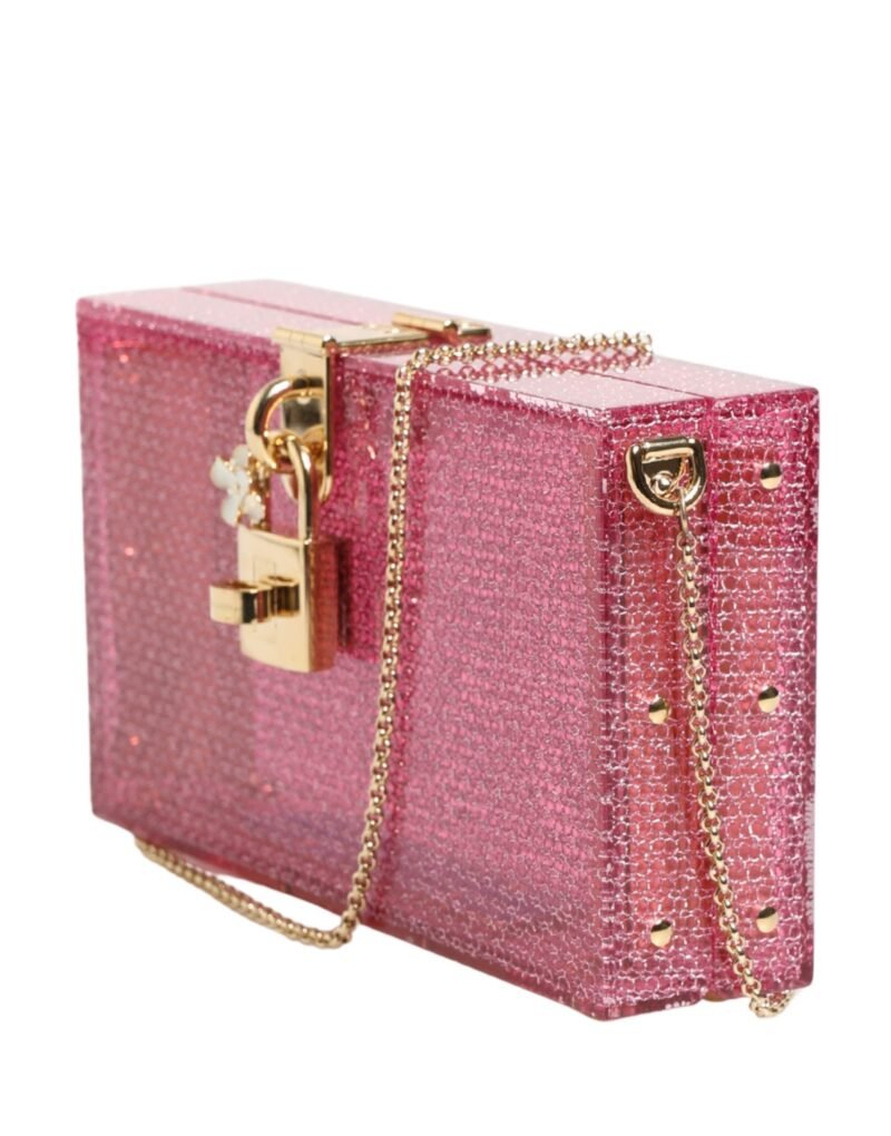 Dolce & Gabbana Pink DOLCE BOX Clutch Crossbody Women Evening Borse Bag - Image 4
