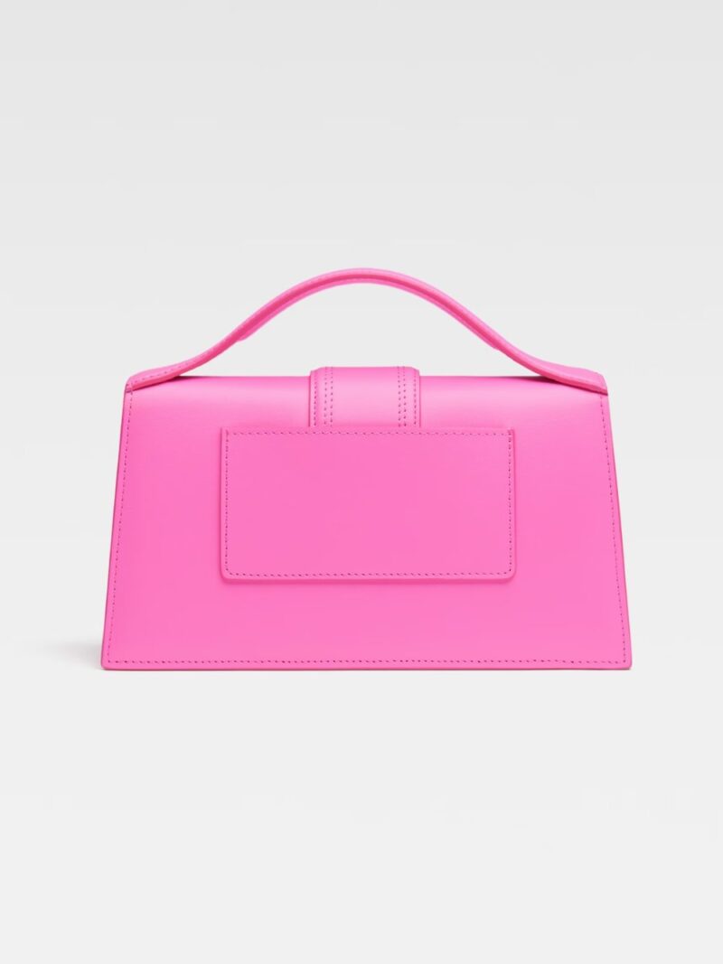 Jacquemus Neon Pink Leather Le Grand Bambino Handbag - Image 3