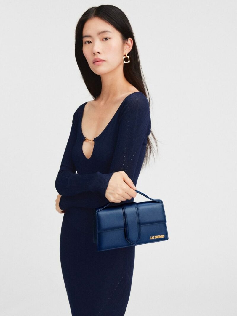 Jacquemus Dark NavyLeather Le Grand Bambino Handbag - Image 5