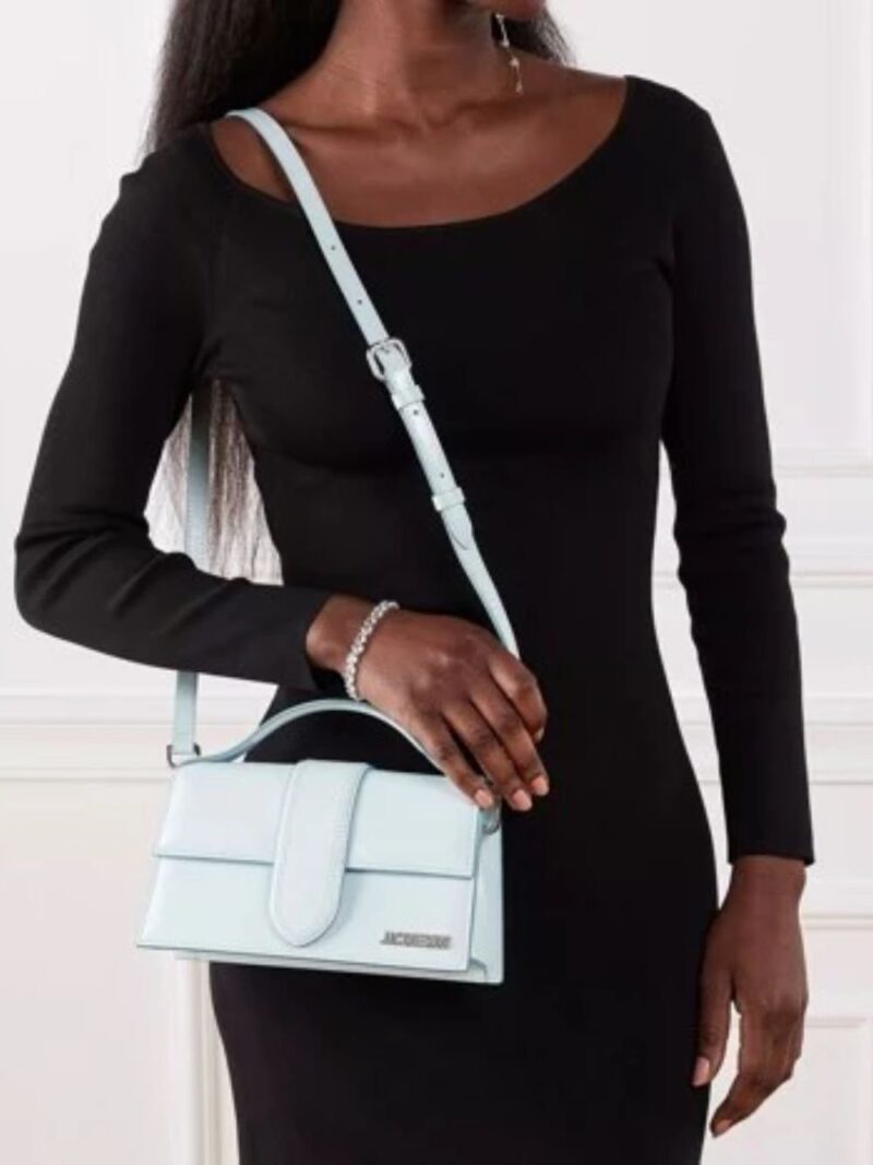 Jacquemus Pale blue Leather Le Grand Bambino Handbag - Image 5