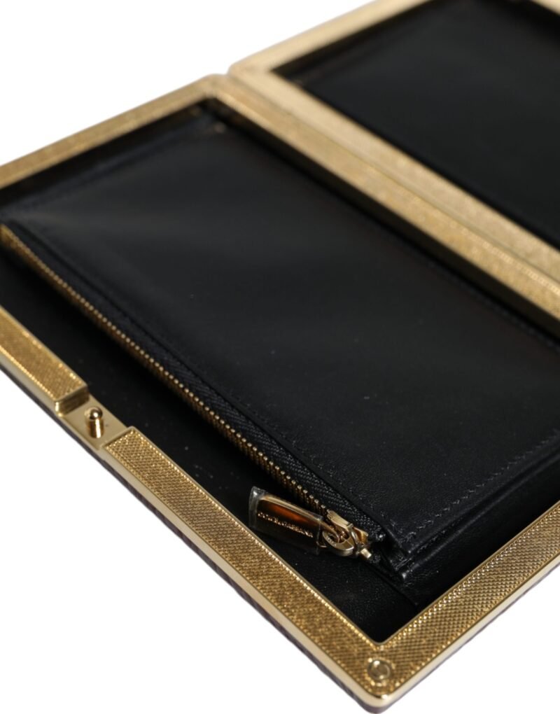 Dolce & Gabbana Maroon Leather Clutch Evening Crossbody Bag - Image 6