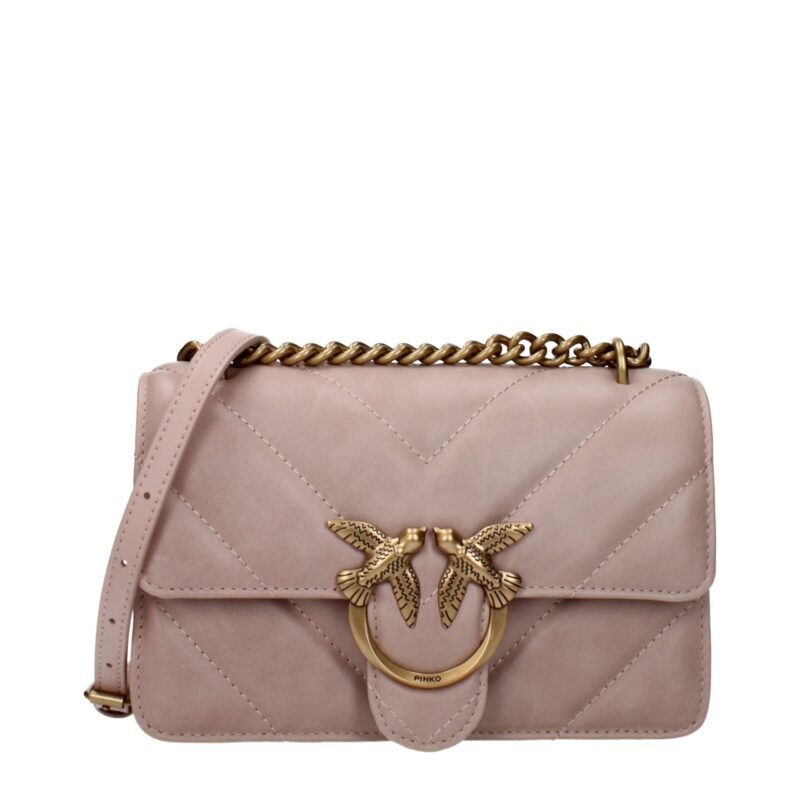 PINKO Pink Leather Crossbody Bag